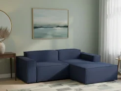 Talamo Italia Sofá fixo Dgatta, Sofá modular grande de 2 lugares com península direita, 100% Fabricado na Itália, Sofá de tecido moderno, 240x170h70 cm,^ Sofá
