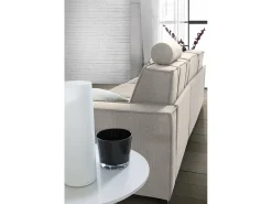 Sofá|Talamo Italia Sofá fixo Dgodea, Sofá de canto, 100% Fabricado na Itália, Sofá da sala com, Península direita, com braços finos, Cm 260x95h90, Taupe Cinzento