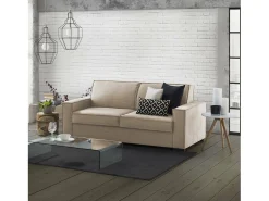 Sofá|Talamo Italia Sofá fixo Dgozz, Sofá grande de 2 lugares, 100% Fabricado na Itália, Sofá da sala em tecido, com braços padrão, 200x95h90 cm, Bege