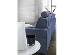 Talamo Italia Sofá fixo Dgozz, Sofá grande de 2 lugares, 100% Fabricado na Itália, Sofá da sala em tecido, com braços padrão, 200x95h90 cm, Azul