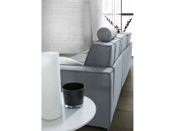 Sofá|Talamo Italia Sofá fixo Dgozz, Sofá grande de 2 lugares, 100% Fabricado na Itália, Sofá da sala em tecido, com braços padrão, 200x95h90 cm, Cinza Cinzento