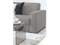 Outlet Talamo Italia Sofá fixo Dgrabb, sofá de 3 lugares, 100% Fabricado na Itália, Sofá da sala, em tecido acolchoado, com braços finos, 200x95h90 cm, Cinza Cinzento