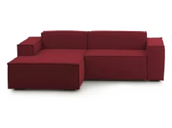 Talamo Italia Sofá fixo Dkivil, sofá modular de 2 lugares com península esquerda, 100% Fabricado na Itália, Sofá de tecido moderno, 220x170h70 cm,^ Sofá