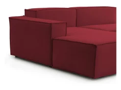 Talamo Italia Sofá fixo Dkivil, sofá modular de 2 lugares com península esquerda, 100% Fabricado na Itália, Sofá de tecido moderno, 220x170h70 cm,^ Sofá