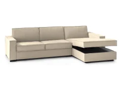 Talamo Italia Sofá fixo Dkiyin, Sofá de canto, 100% Fabricado na Itália, Sofá da sala com península de contêiner direita, com braços padrão, 280x95h90 cm,^ Sofá