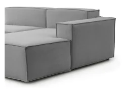 Clearance Talamo Italia Sofá fixo Dlorenz, sofá modular de 2 lugares com península direita, 100% Fabricado na Itália, Sofá de tecido moderno, 220x170h70 cm, Cinza Cinzento