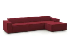 Sofá|Talamo Italia Sofá fixo Dmaiol, sofá modular de 4 lugares com península direita, 100% Fabricado na Itália, Sofá de tecido moderno, 340x170h70 cm, Vermelho