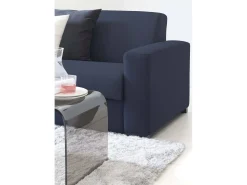 Sofá*Talamo Italia Sofá fixo Dmarchi, Sofá grande de 2 lugares, 100% Fabricado na Itália, Sofá da sala em tecido acolchoado, com braços padrão, 200x95h90 cm, Azul