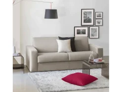 Talamo Italia Sofá fixo Dmarchi, Sofá grande de 2 lugares, 100% Fabricado na Itália, Sofá da sala em tecido acolchoado, com braços padrão, 200x95h90 cm, Taupe Cinzento