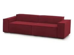 Clearance Talamo Italia Sofá fixo Dmelucc, sofá modular linear de 3 lugares, 100% Fabricado na Itália, Sofá moderno para sala em tecido, 260x95h70 cm, Vermelho