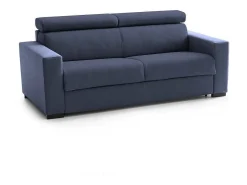 Hot Talamo Italia Sofá fixo Dmicel, ofá de 3 lugare, 100% Fabricado na Itália, Sofá da ala, em tecido acolchoado, com apoio de cabeça ajutávei â€<â€<e braço fino, 200x95h85 cm, Azul