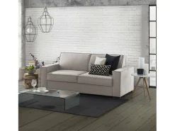 Talamo Italia Sofá fixo Dospin, sofá de 3 lugares, 100% Fabricado na Itália, Sofá da sala em tecido, com braços padrão, 220x95h90 cm, Taupe^ Sofá