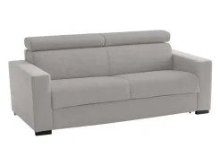 Sofá|Talamo Italia Sofá fixo Dpanad, ofá de 2 lugare, 100% Fabricado na Itália, Sofá da ala, em tecido acolchoado, com apoio de cabeça ajutávei â€<â€<e braço fino, 180x95h85 cm, Cinza Cinzento