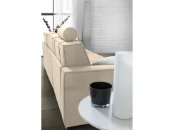 Sofá*Talamo Italia Sofá fixo Grazia, Sofá de canto, 100% Fabricado na Itália, Sofá da sala com península esquerda, com braços padrão, 280x95h90 cm, Bege