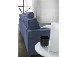 Online Talamo Italia Sofá fixo Grazia, Sofá de canto, 100% Fabricado na Itália, Sofá da sala com, Península contêiner esquerda, com braços padrão, 280x95h90 cm, Azul