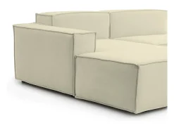 Sofá|Talamo Italia Sofá fixo Jessica, sofá modular de 3 lugares com península esquerda, 100% Fabricado na Itália, Sofá de tecido moderno, 300x170h70 cm, Bege