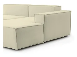 New Talamo Italia Sofá fixo Lidia, Sofá modular grande de 2 lugares com península direita, 100% Fabricado na Itália, Sofá de tecido moderno, 240x170h70 cm, Bege