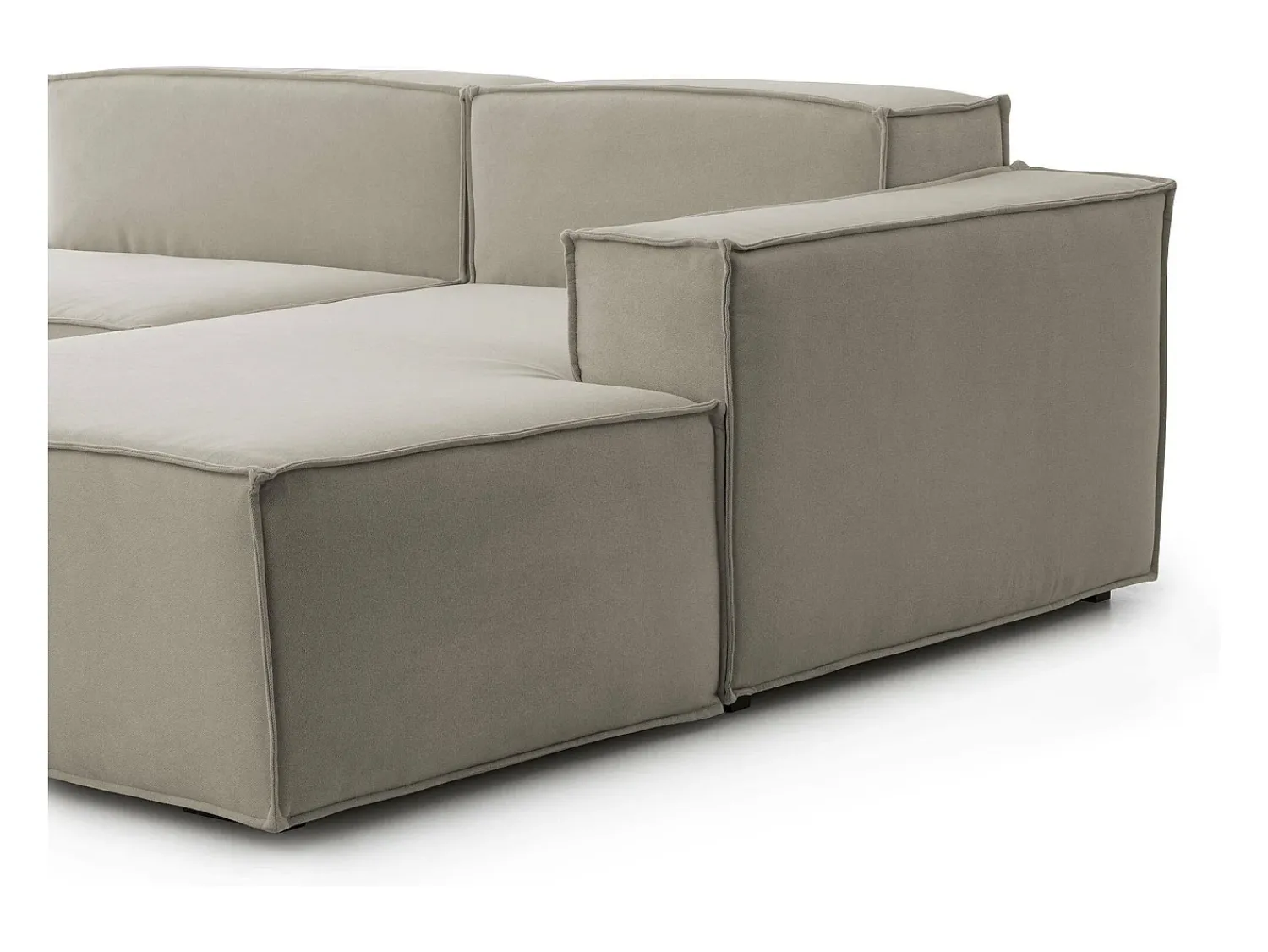 Online Talamo Italia Sofá fixo Lidia, Sofá modular grande de 2 lugares com península direita, 100% Fabricado na Itália, Sofá de tecido moderno, 240x170h70 cm, Taupe Cinzento