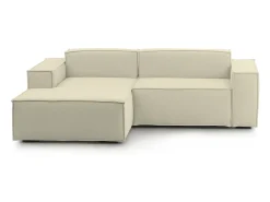 Talamo Italia Sofá fixo Nadia, sofá modular de 2 lugares com península esquerda, 100% Fabricado na Itália, Sofá de tecido moderno, 220x170h70 cm,^ Sofá