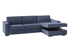 Talamo Italia Sofá fixo Nami, Sofá de canto, 100% Fabricado na Itália, Sofá da sala com península container direita, com braços padrão, 280x95h90 cm,^ Sofá