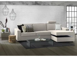 Talamo Italia Sofá fixo Nami, Sofá de canto, 100% Fabricado na Itália, Sofá da sala com península direita, com braços padrão, 280x95h90 cm, Taupe^ Sofá