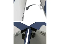 Sofá*Talamo Italia Sofá fixo Patrizia, sofá modular de 2 lugares com península direita, 100% Fabricado na Itália, Sofá de tecido moderno, 220x170h70 cm, Azul