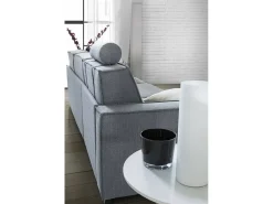 Talamo Italia Sofá fixo Perla, Sofá de canto, 100% Fabricado na Itália, Sofá da sala com, Península esquerda, com braços finos, 260x95h90 cm, Cinza^ Sofá