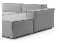 Sofá*Talamo Italia Sofá fixo Raffaella, sofá modular de 4 lugares com península direita, 100% Fabricado na Itália, Sofá de tecido moderno, 340x170h70 cm, Cinza Cinzento