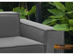 Talamo Italia Sofá fixo Simona, sofá modular linear de 3 lugares, 100% Fabricado na Itália, Sofá moderno para sala em tecido, 260x95h70 cm, Cinza^ Sofá