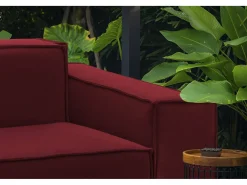 Sale Talamo Italia Sofá fixo Simona, sofá modular linear de 3 lugares, 100% Fabricado na Itália, Sofá moderno para sala em tecido, 260x95h70 cm, Vermelho