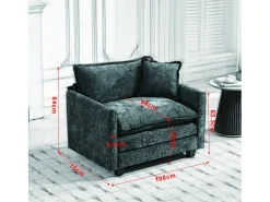 Poltrona|Hauss Spole Sofá individual Cloud em tecido chenille - Ideal para sala de estar, quarto e apartamento Azul