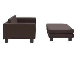 Outlet Sofá infantil c/ apoio pés 100x50x30 cm couro artif. PT874028 Castanho