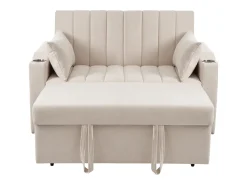Sofá|ModernLuxe Sofá moderno 2 lugares - com porta-copos e almofadas - Bege