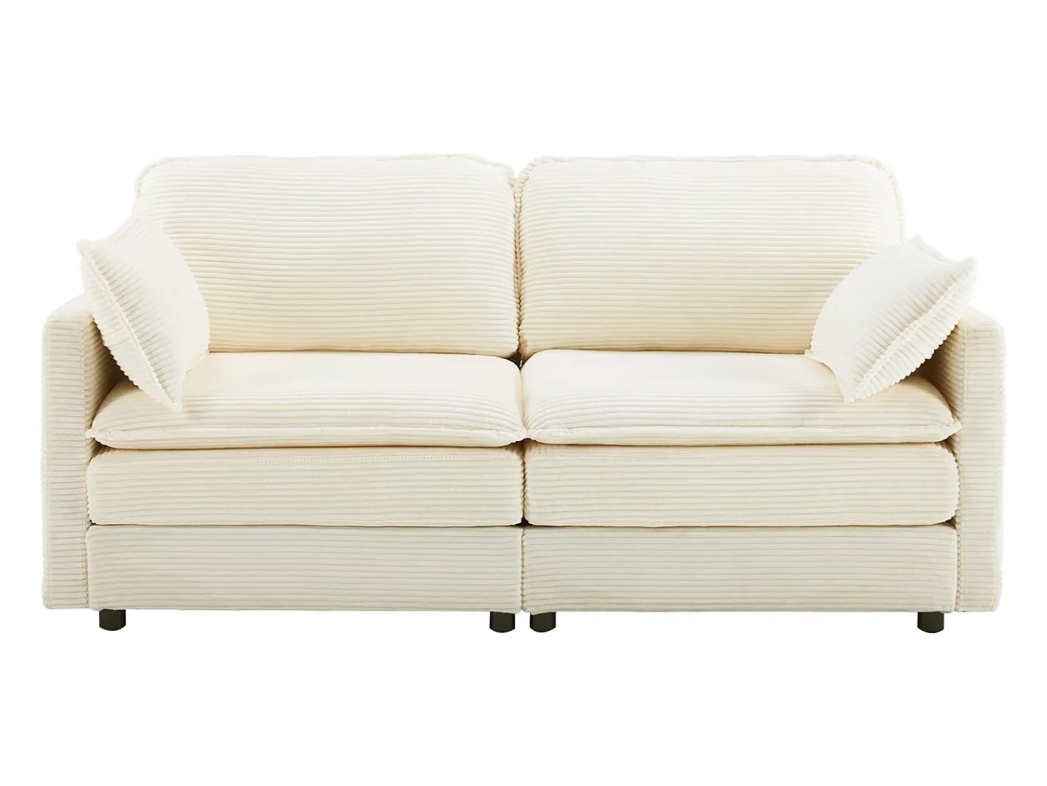 Sale Sofá moderno de 2 lugares, design minimalista, confortável e espaçoso, para sala e quarto Branco