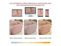 Sofá*DripeX Sofá Modular 3 lugares em tecido peluche, com 3 almofadas, sem estrutura, 291x104x73cm, Rosa