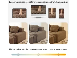 Sofá*DripeX Sofá Modular 2 lugares em Veludo cotelê com 2 almofadas, sem montagem, 204x104x69cm, Marrom Castanho