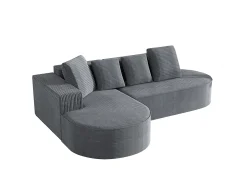 Sofá*KOMHTOM Sofá modular com chaise longue em L, assento profundo, estofamento em espuma comprimida, cor cinza. Cinzento