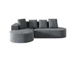Sofá*KOMHTOM Sofá modular com chaise longue em L, assento profundo, estofamento em espuma comprimida, cor cinza. Cinzento