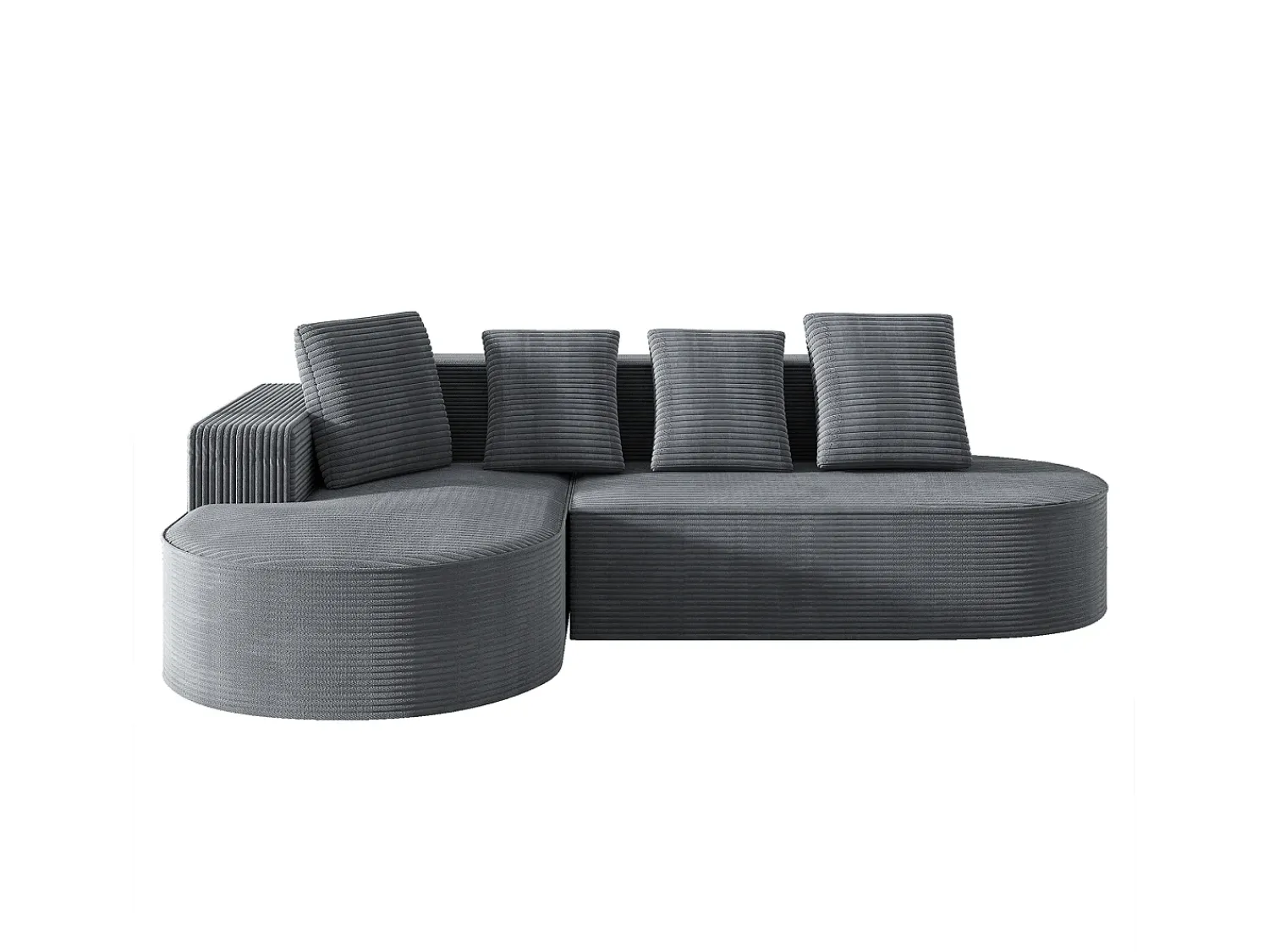 Sofá*KOMHTOM Sofá modular com chaise longue em L, assento profundo, estofamento em espuma comprimida, cor cinza. Cinzento