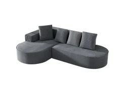 Sofá*KOMHTOM Sofá modular com chaise longue em L, assento profundo, estofamento em espuma comprimida, cor cinza. Cinzento