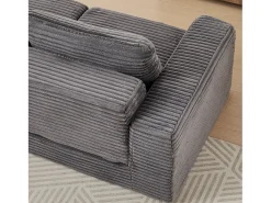 New Hauss Spole Sofá modular convertível de 2 lugares com pufes amovíveis - Veludo cotelê Cinzento