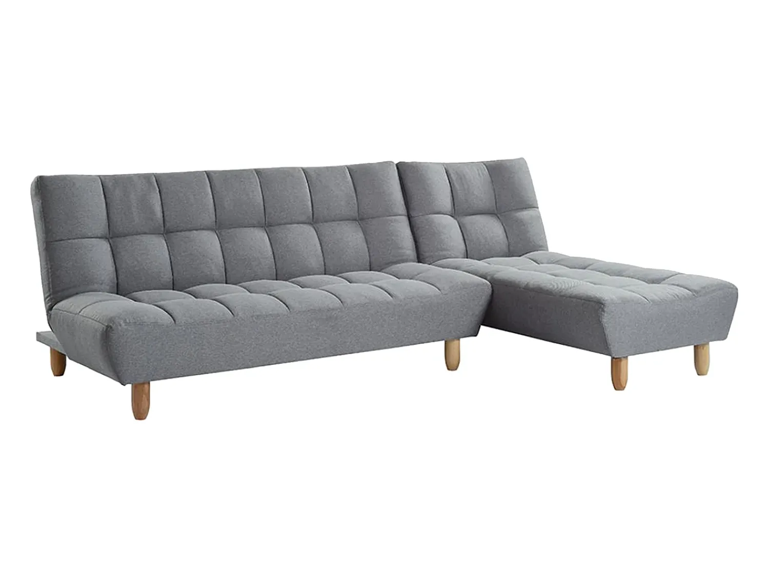 Vente-unique Sofá modular convertível ESTEBAN em tecido cinza^ Sofá