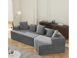 Hauss Spole Sofá modular de 3 lugares em bombazine - Não necessita de montagem - Cinza^ Sofá