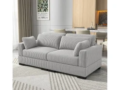 Sofá modular de veludo cotelê cinza - combinação com braços esquerdo e direito, sofá de sala de estar automontável^ Sofá