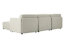 Best Sofá modular MIA de 3 lugares com pufe em tecido Bege