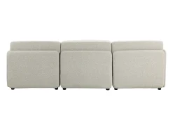 Best Sofá modular MIA de 3 lugares com pufe em tecido Bege