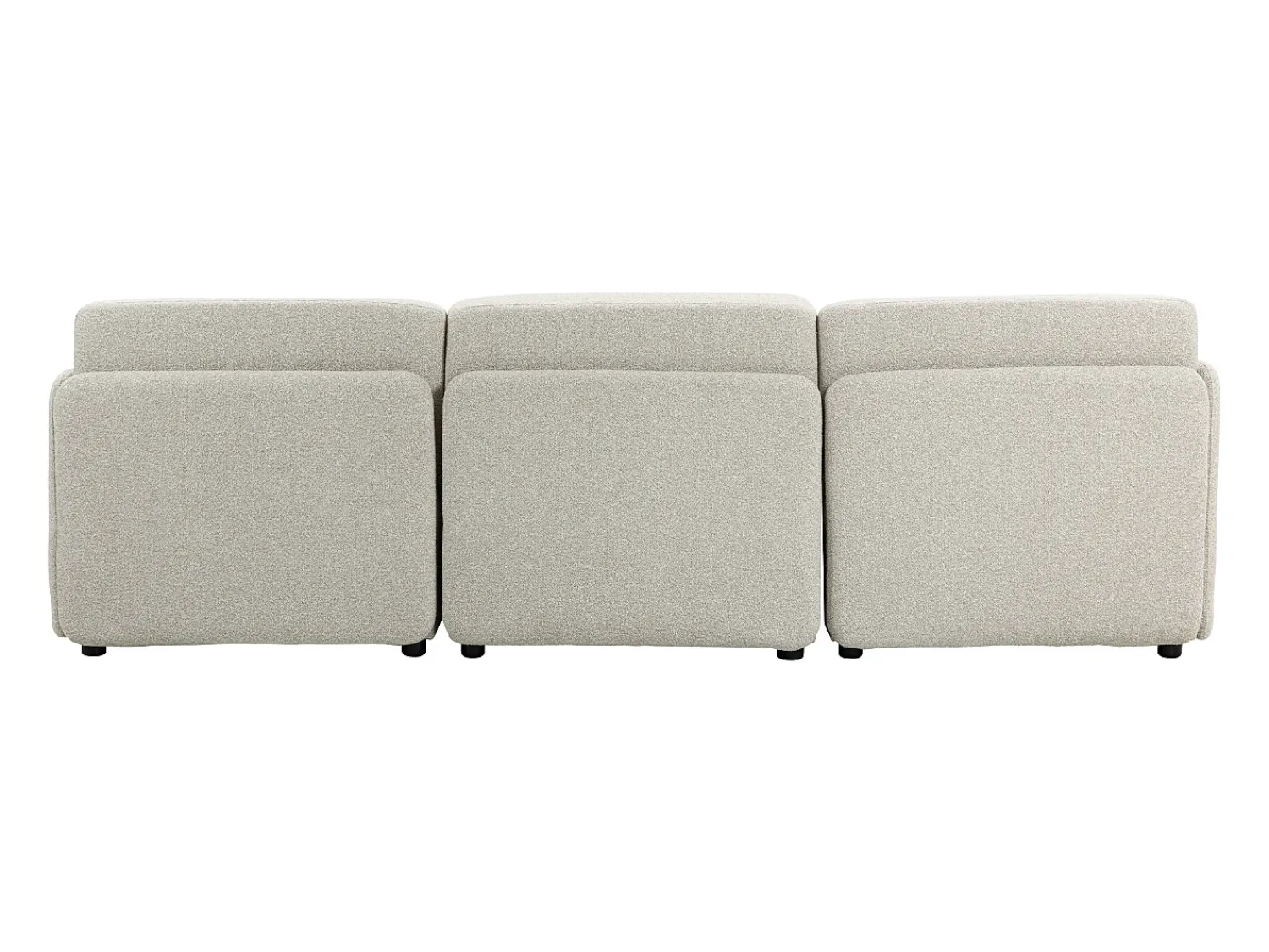 Best Sofá modular MIA de 3 lugares com pufe em tecido Bege