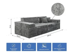 Best Habitat et jardin Sofá modular reto em tecido texturado 
