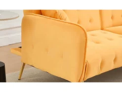 ModernLuxe Sofá multifuncional 2 lugares - encosto ajustável - braços ajustáveis - Veludo -^ Sofá