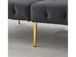 Clearance ModernLuxe Sofá multifuncional 2 lugares - Encosto ajustável - Braços ajustáveis - Veludo - ​​Cinza​ Cinzento